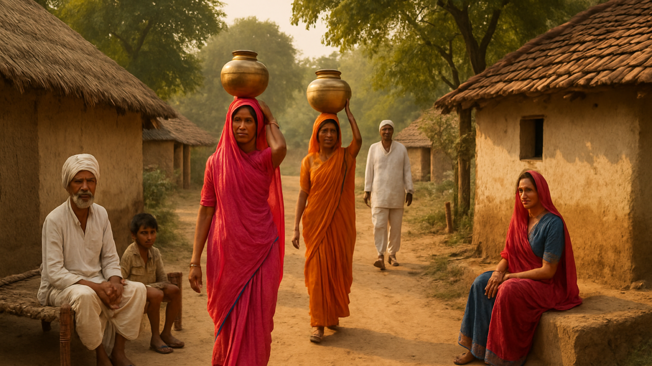 20250530 2355 Indian Village Scene simple compose 01jwh70t3nej58j83ndcdg9977